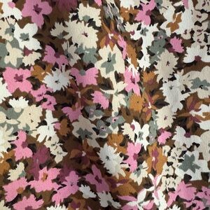 LOFT Floral Long Sleeve Dress in Pink and Brown